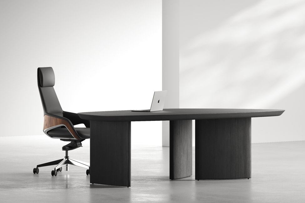 Doha Black Oak Veneer Executive Desk